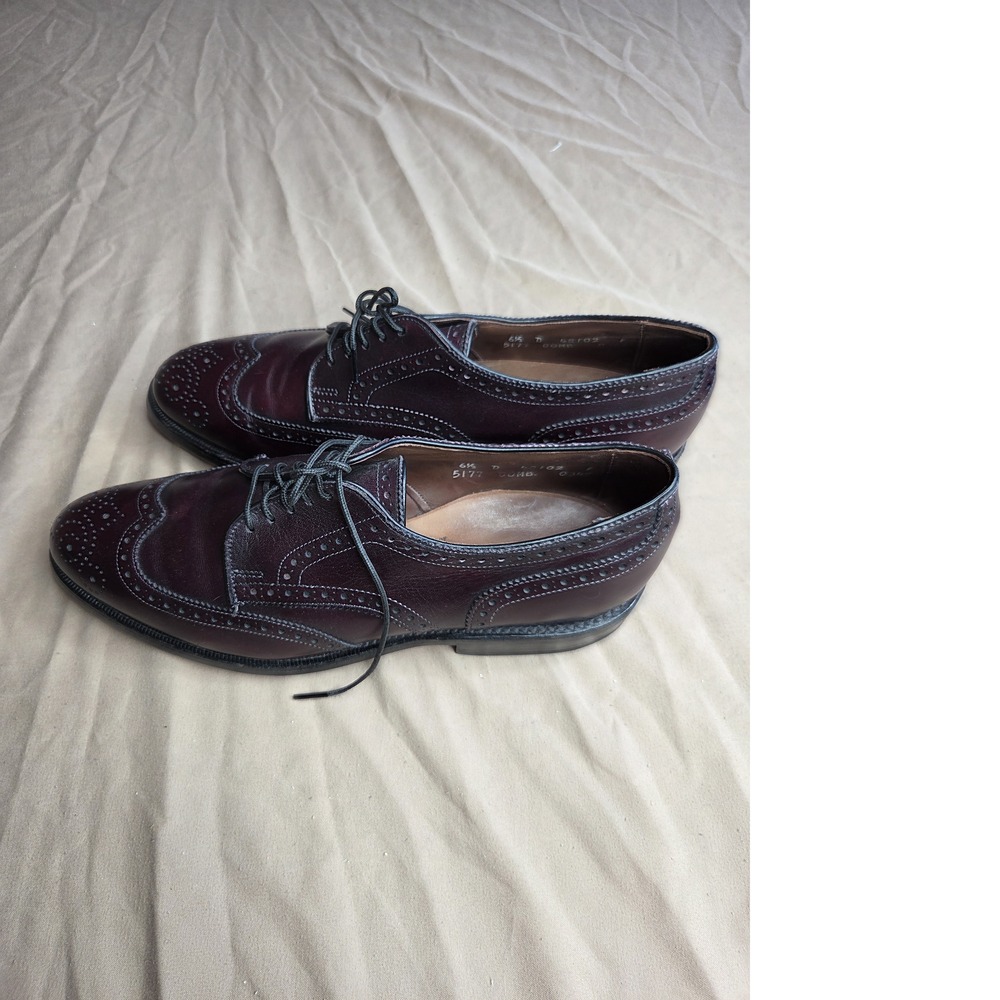 Allen Edmonds Concord Burgundy Leather Wingtip Oxford Mens Size 6.5D Dress - Picture 7 of 13